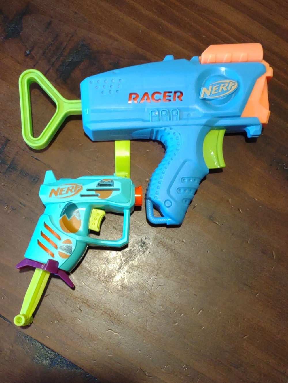Nerf Racer Twin Blaster Set - Blue, Teal, Lime and Orange
